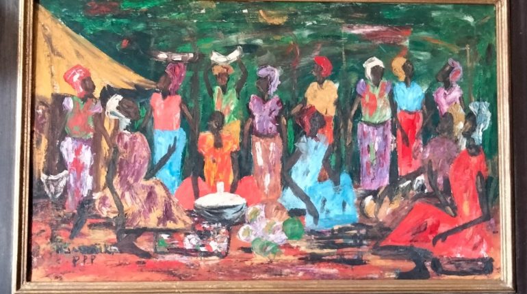 Tableau de l’école de peinture de Poto-poto – par Ngavouka